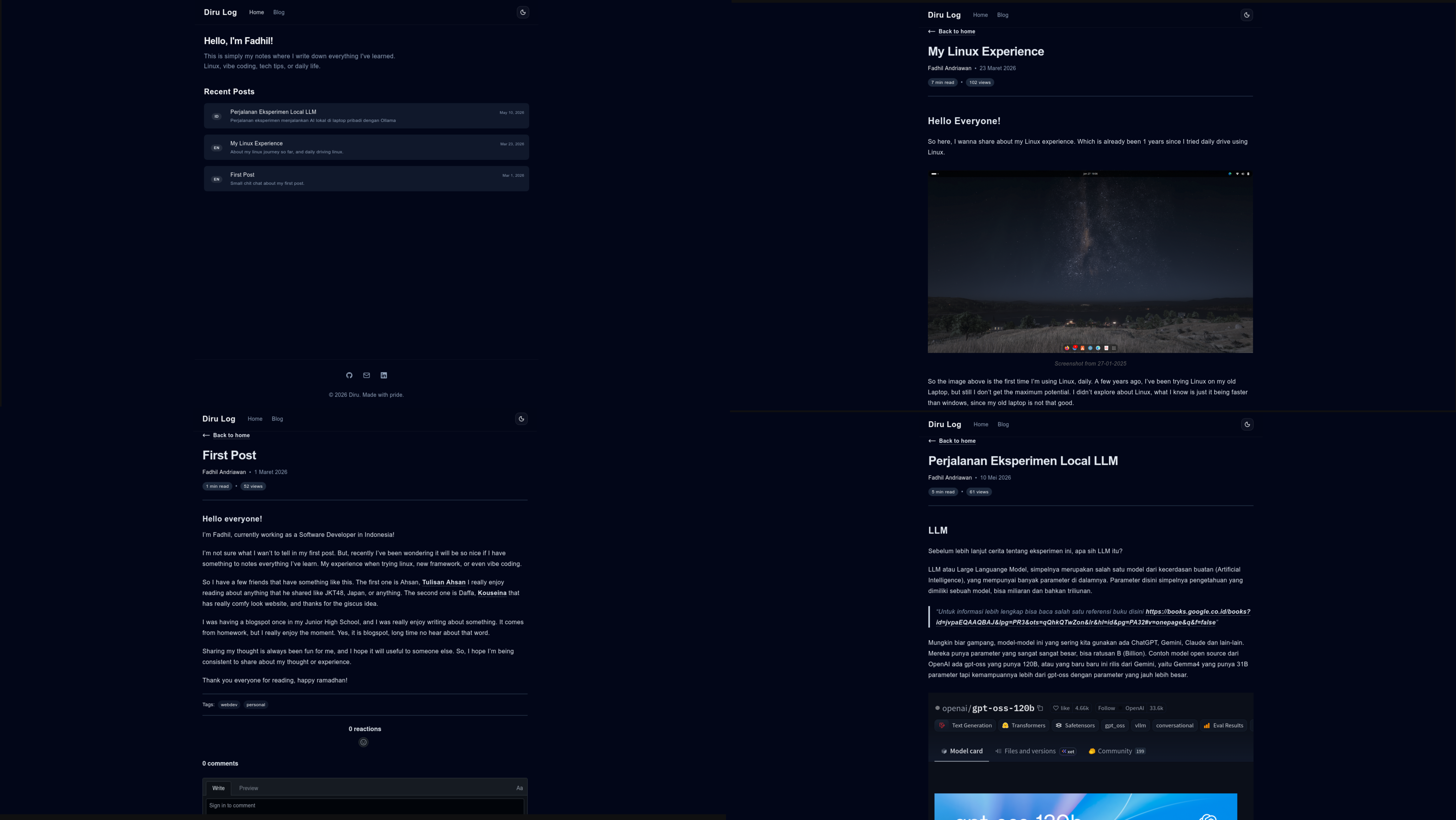 Diru Log - Personal Blog